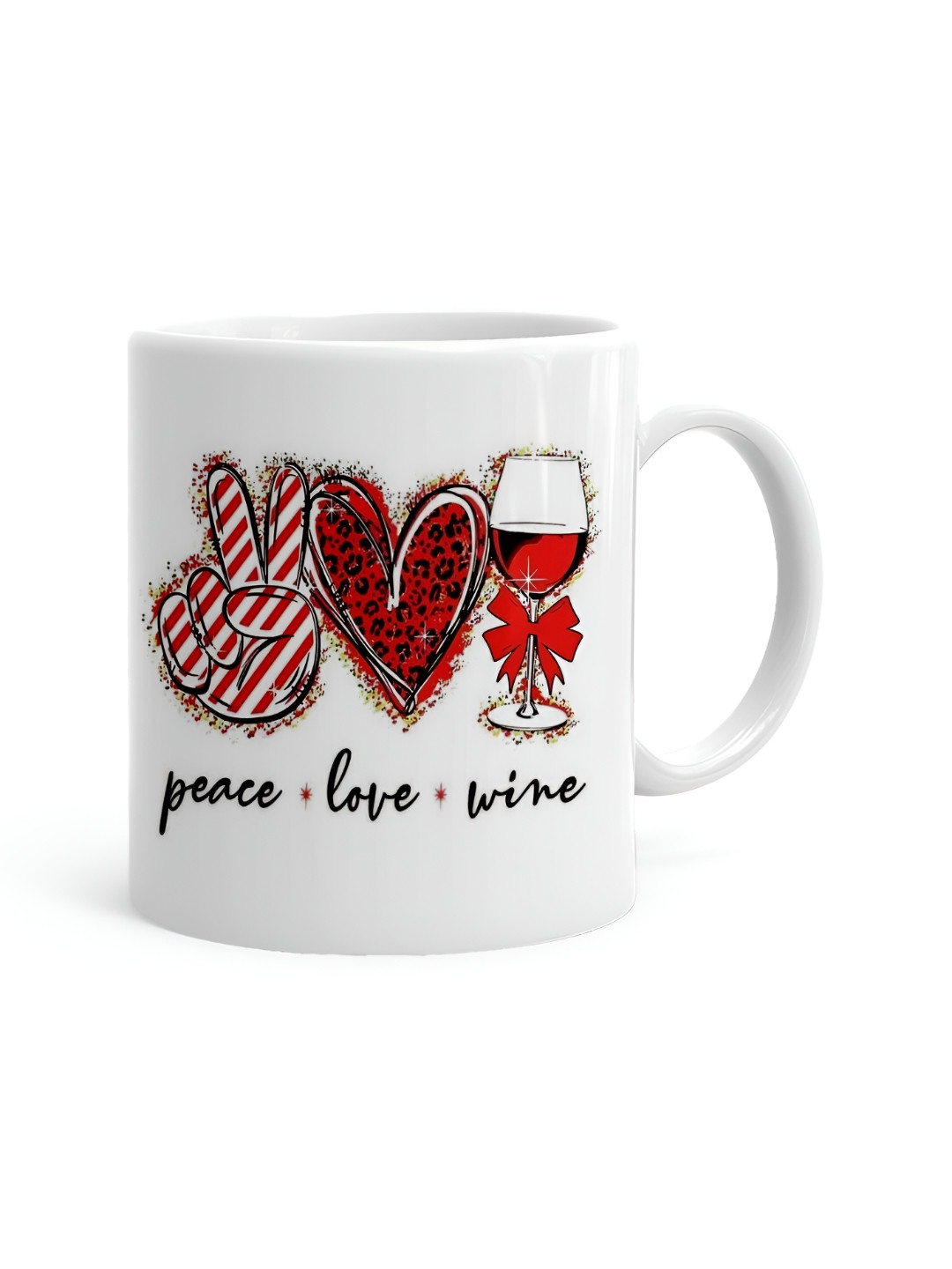 Khakee Amber White Typography Ceramic Handmade Mug-325ml