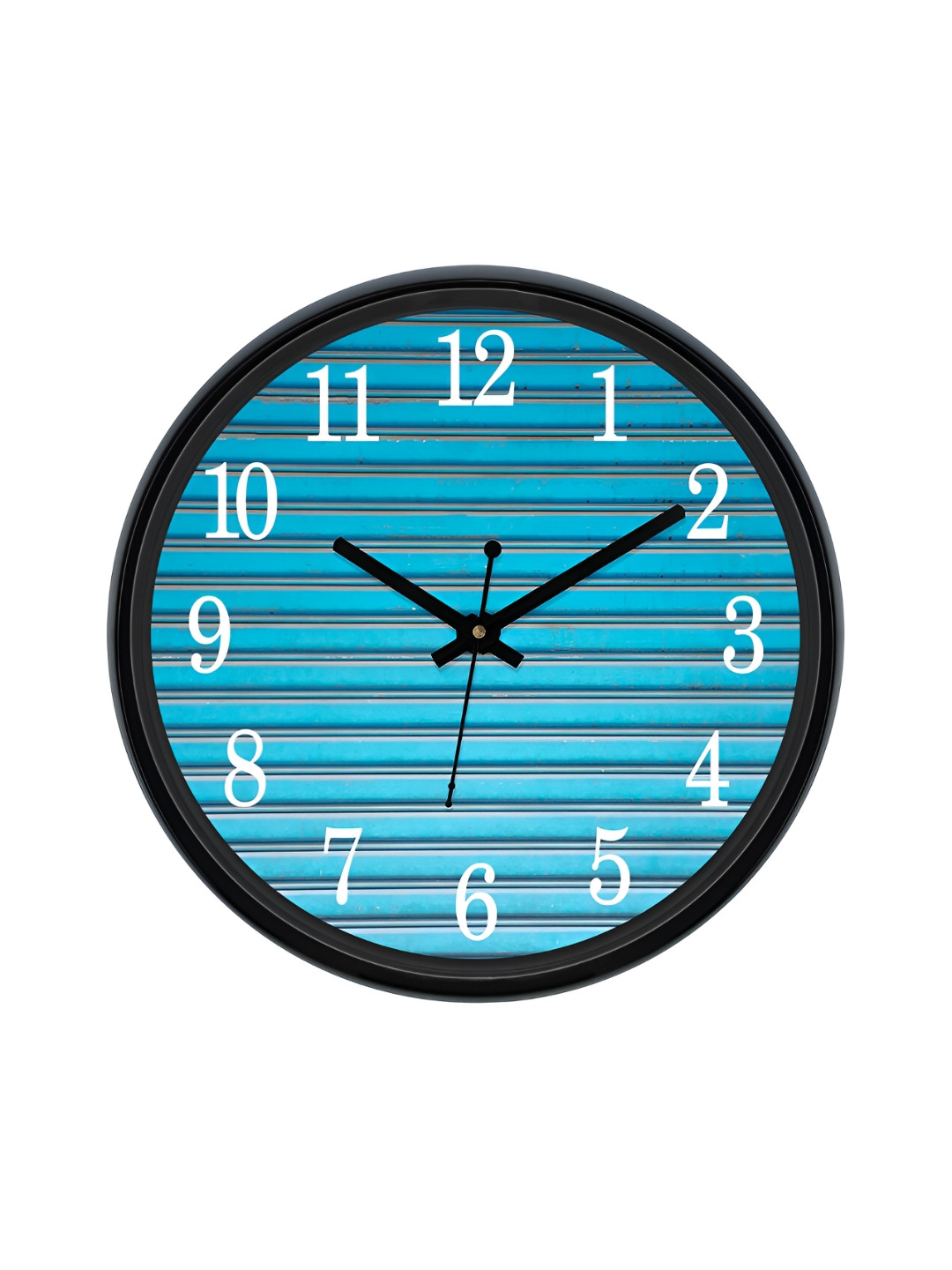 Aura Blue Plastic Large Display Round Battery Analogue Wall Clock-30.5cm