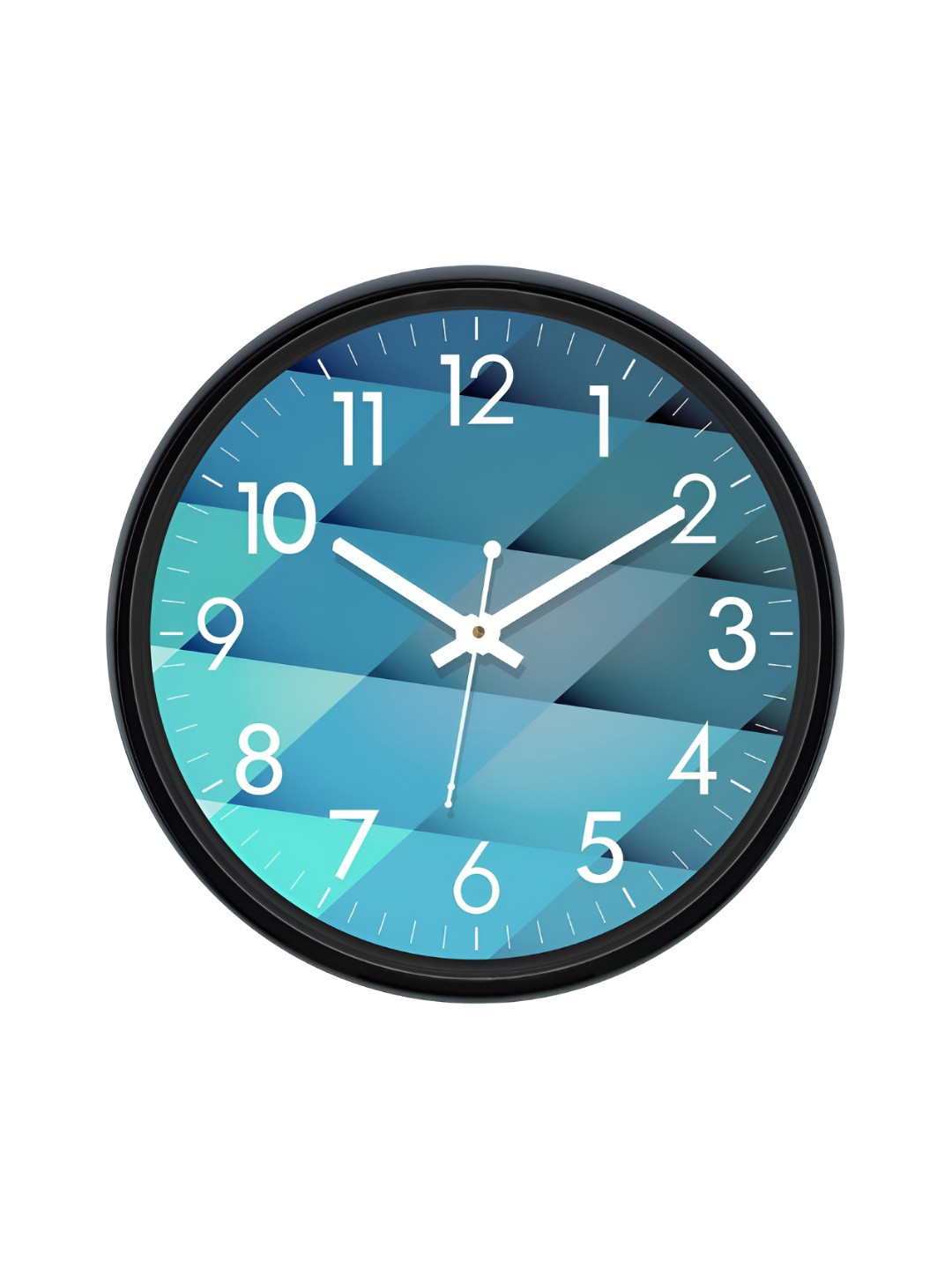 Aura Blue Plastic Large Display Round Battery Analogue Wall Clock-30.5cm