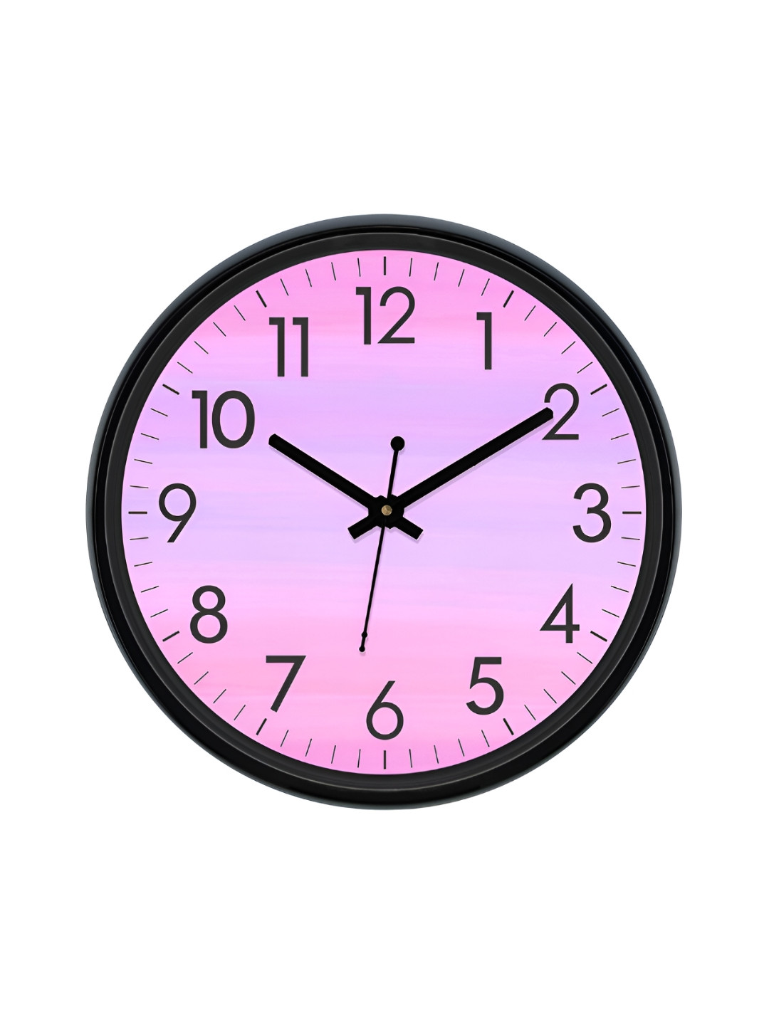 Aura Pink & Black Textured Analogue Wall Clock