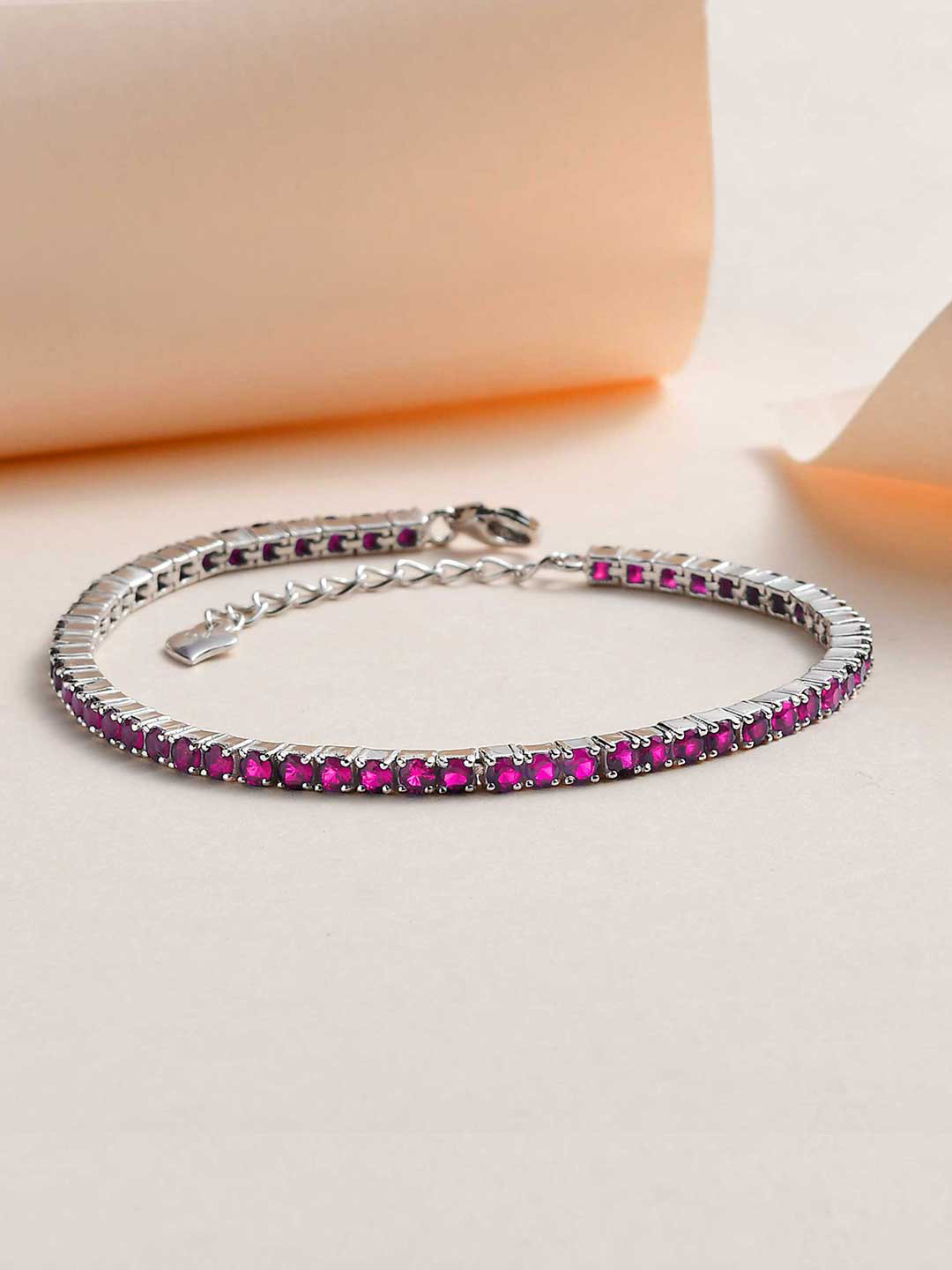 Ornate Jewels 925 Sterling Silver Cubic Zirconia Single line Tennis Bracelet