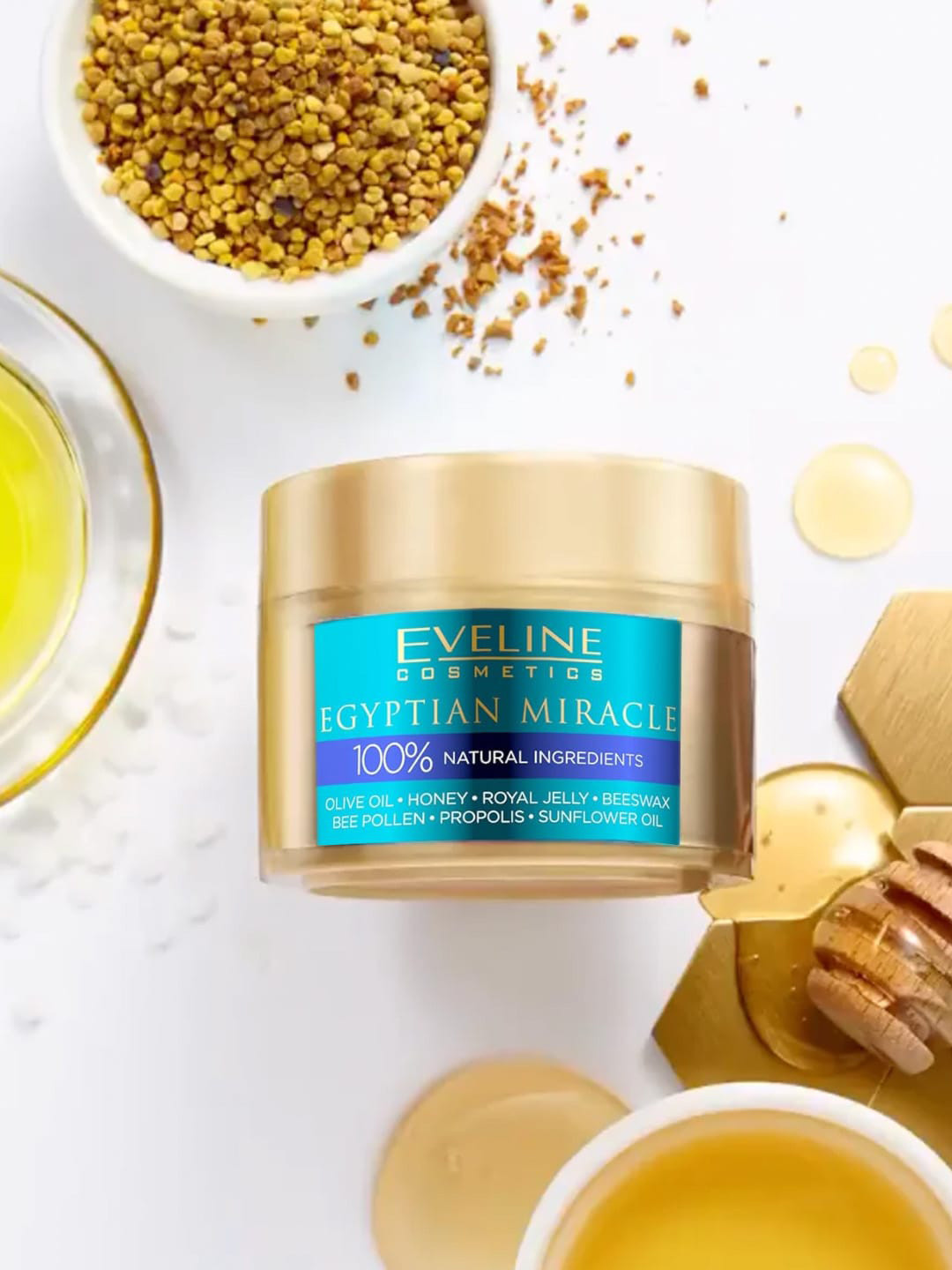Eveline Cosmetics Egyptian Miracle Face Body & Hair Rescue Cream with Honey - 40 ml