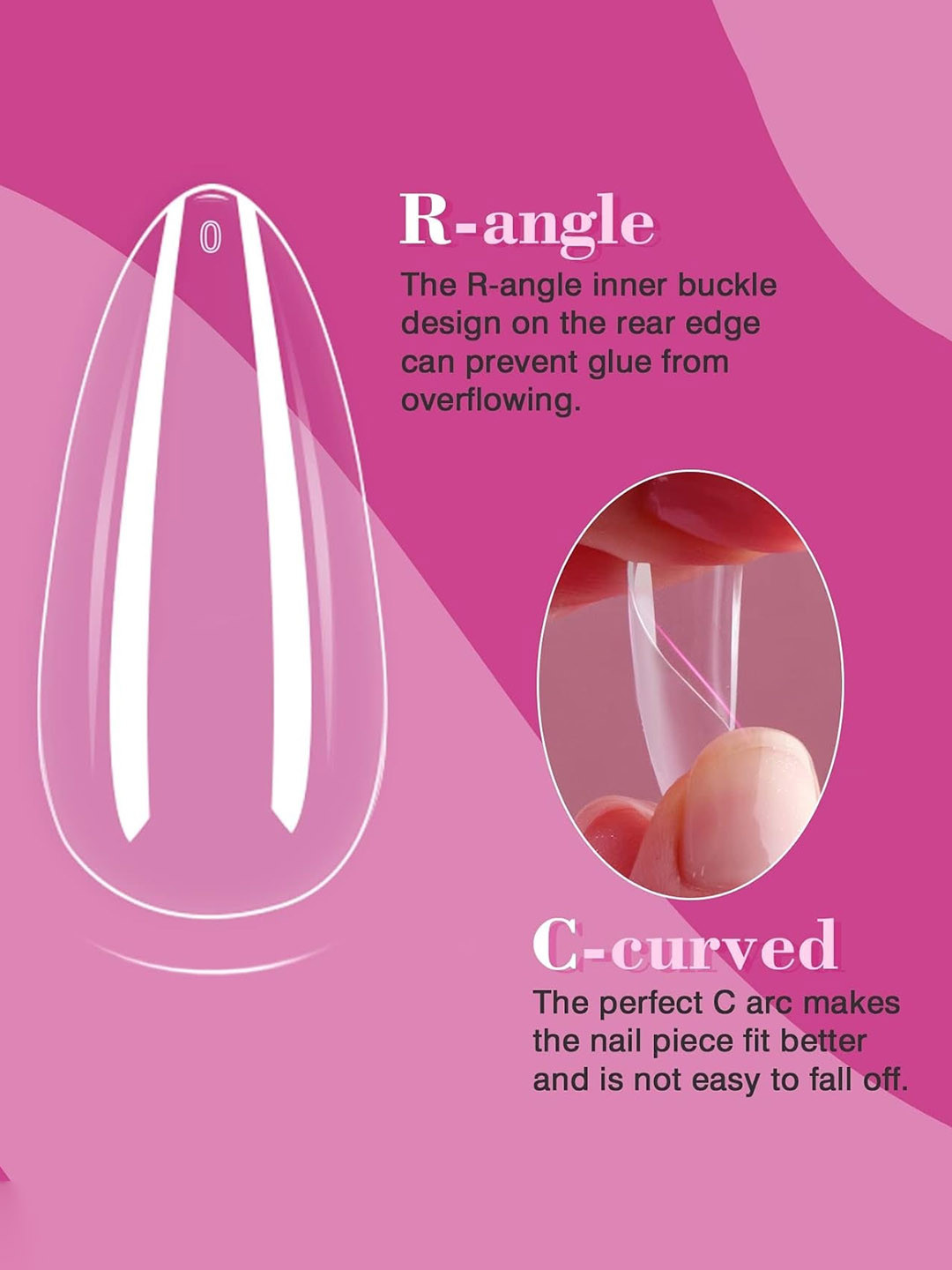 FEELHIGH 550Pcs Soft Gel Fake False Nails Tips Kit