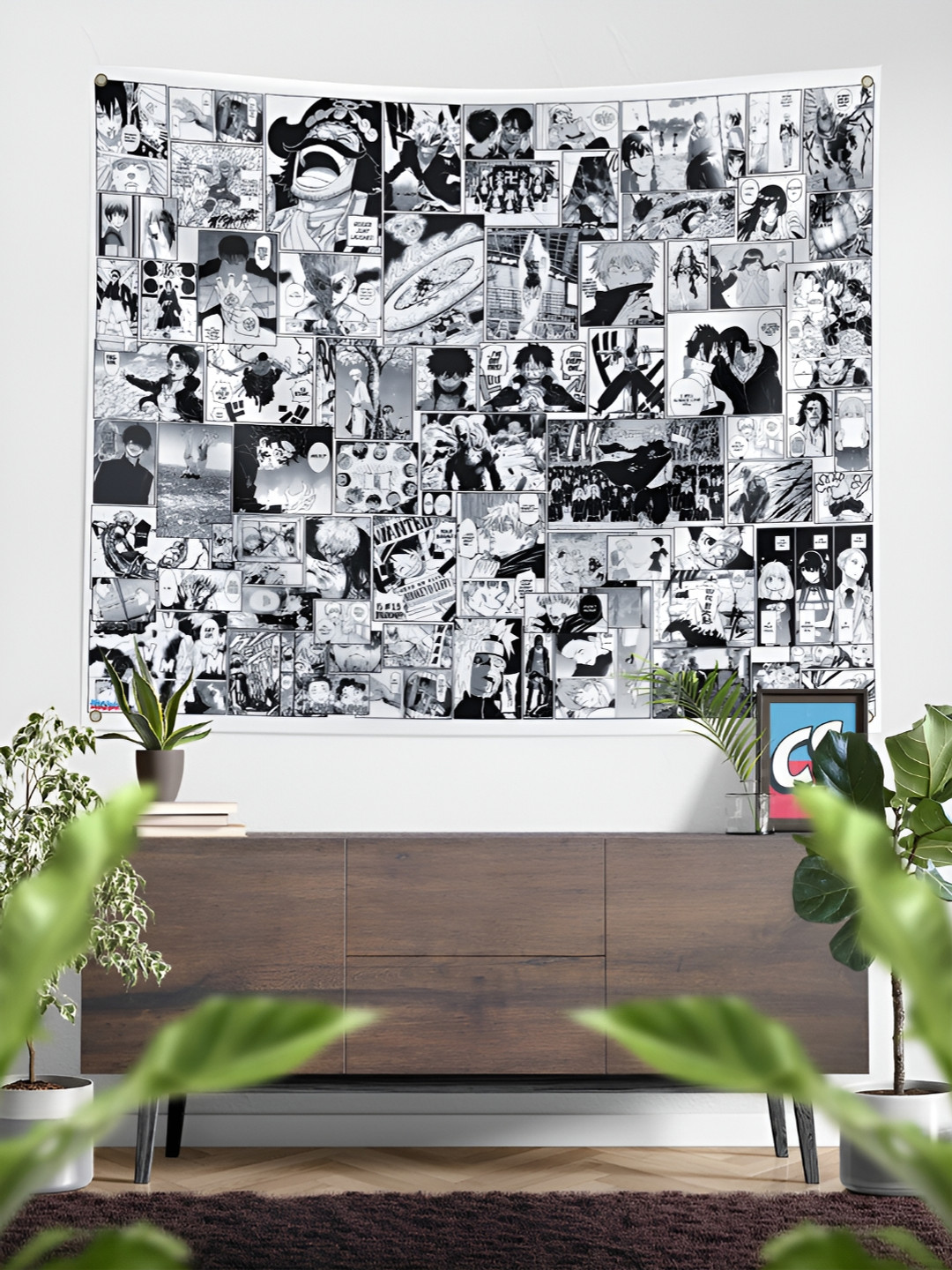 COMICSENSE Manga Panel Printed Fabric Matte Hanging Hall Tapestries & Macrame-57.9In