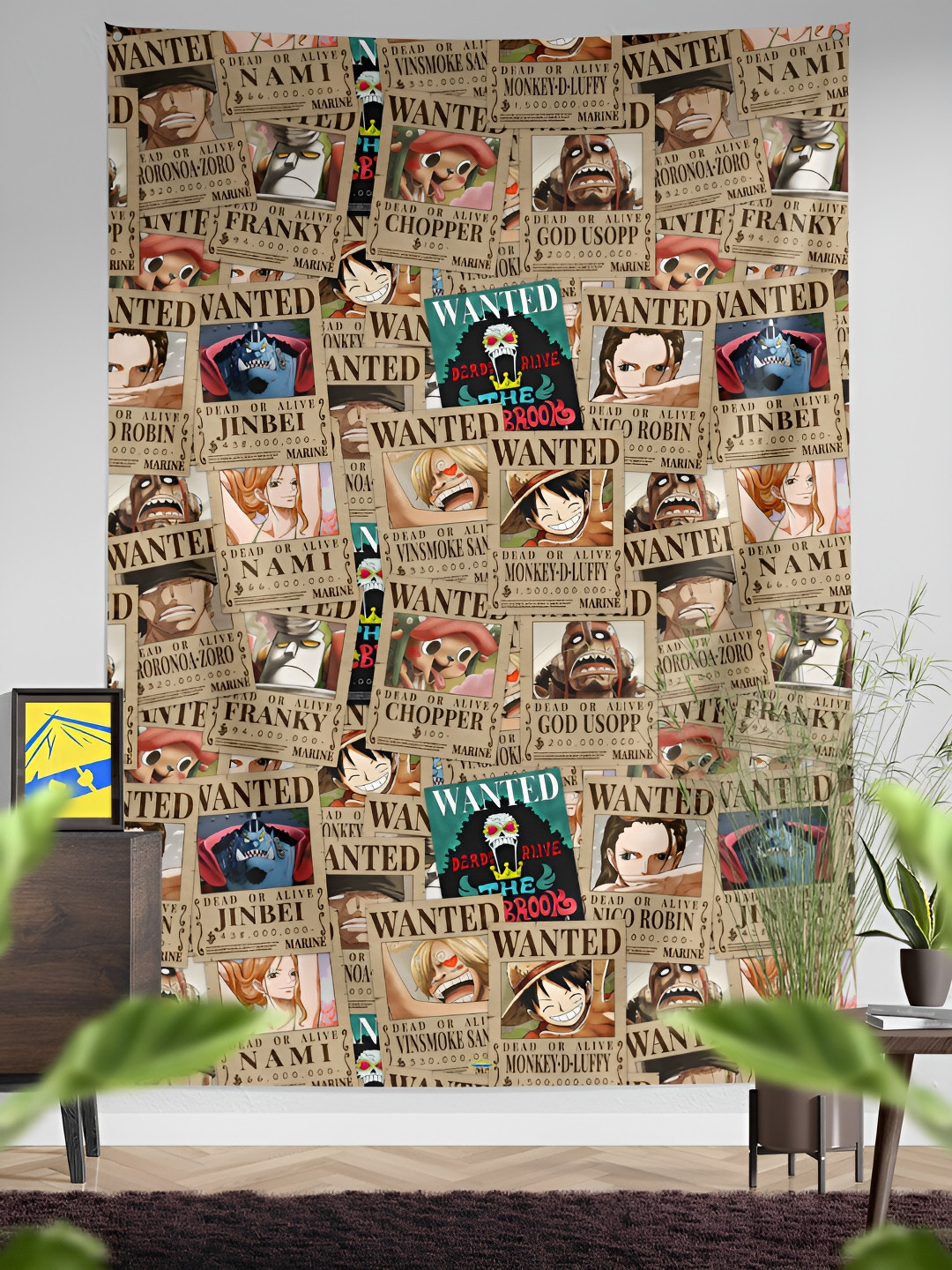 COMICSENSE Anime Wanted Pirates Fabric Matte Hanging Hall Tapestries & Macrame-83.9In