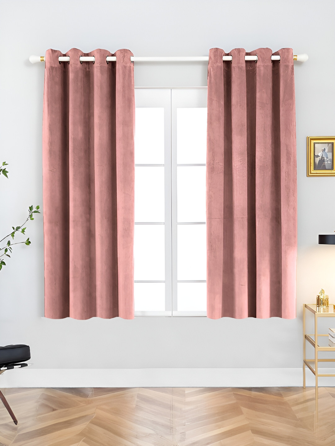 Aura Rose Gold 2 Pieces Room Darkening Window Curtain