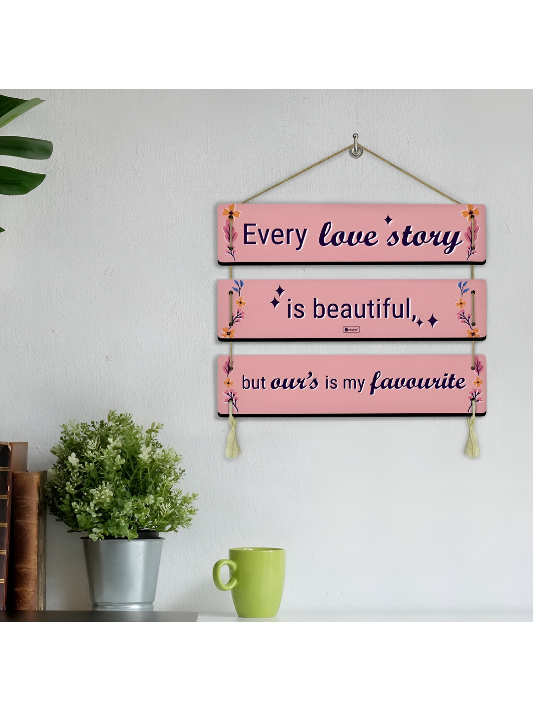Indigifts Valentine Gifts Wood Matte Hanging Hall Wall Hangings-10.2In