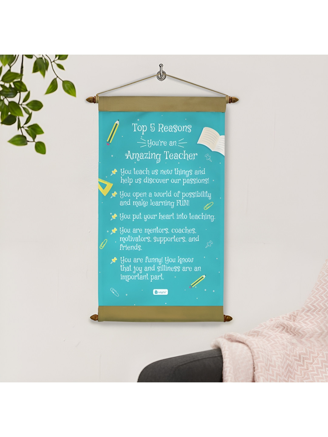 Indigifts Gift for Teacher Fabric Matte Hanging Hall Wall Hangings-17In