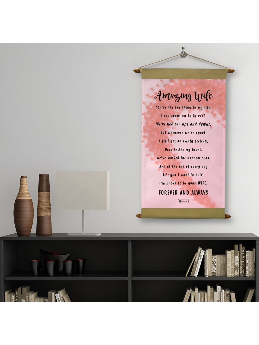 Indigifts Anniversary Gift Fabric Matte Hanging Hall Wall Hangings-17In