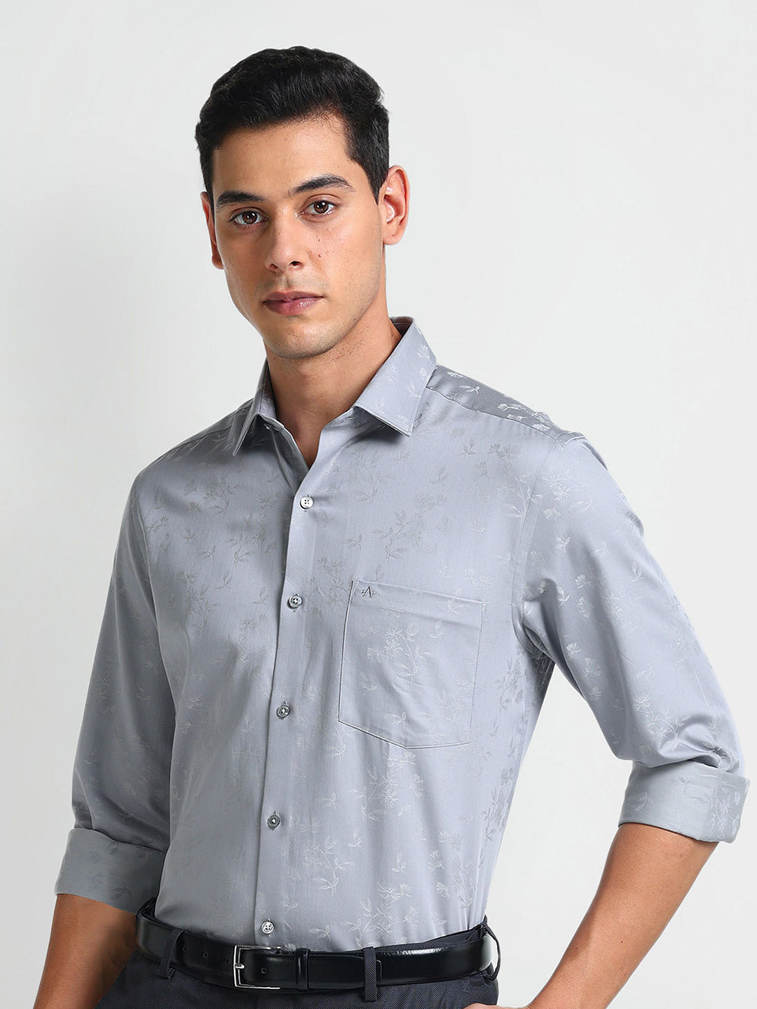 Arrow Liberty Classic Fit Floral Print Spread Collar Opaque Cotton Formal Shirt