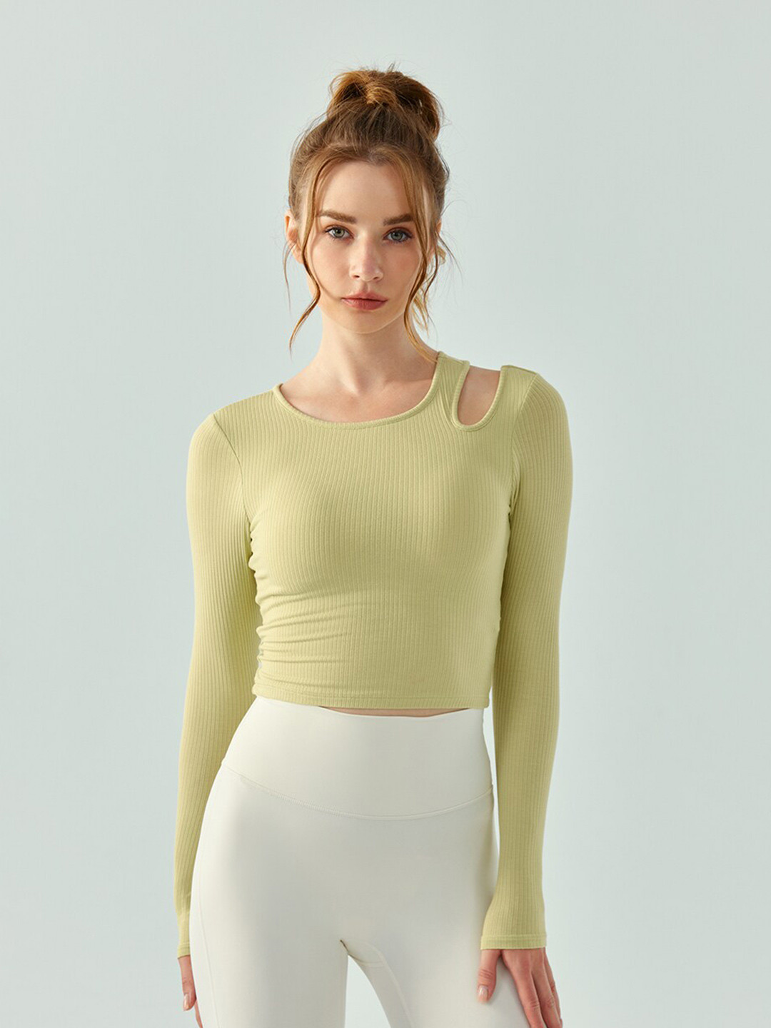 JC Collection Cut Out Fitted Cotton Top