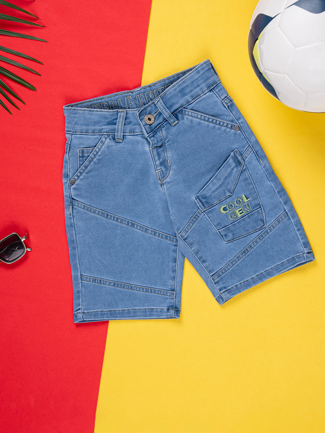 Purple United Kids Boys Skinny Fit Denim Shorts