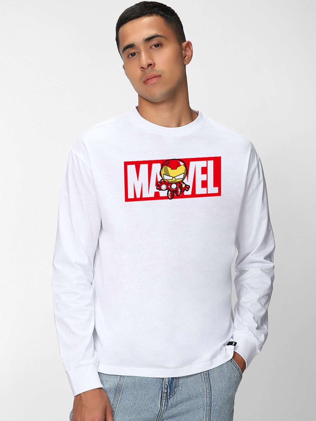 Bewakoof Marvel Merchandise Graphic Printed Drop Shoulder Pure Cotton Oversized T-shirt