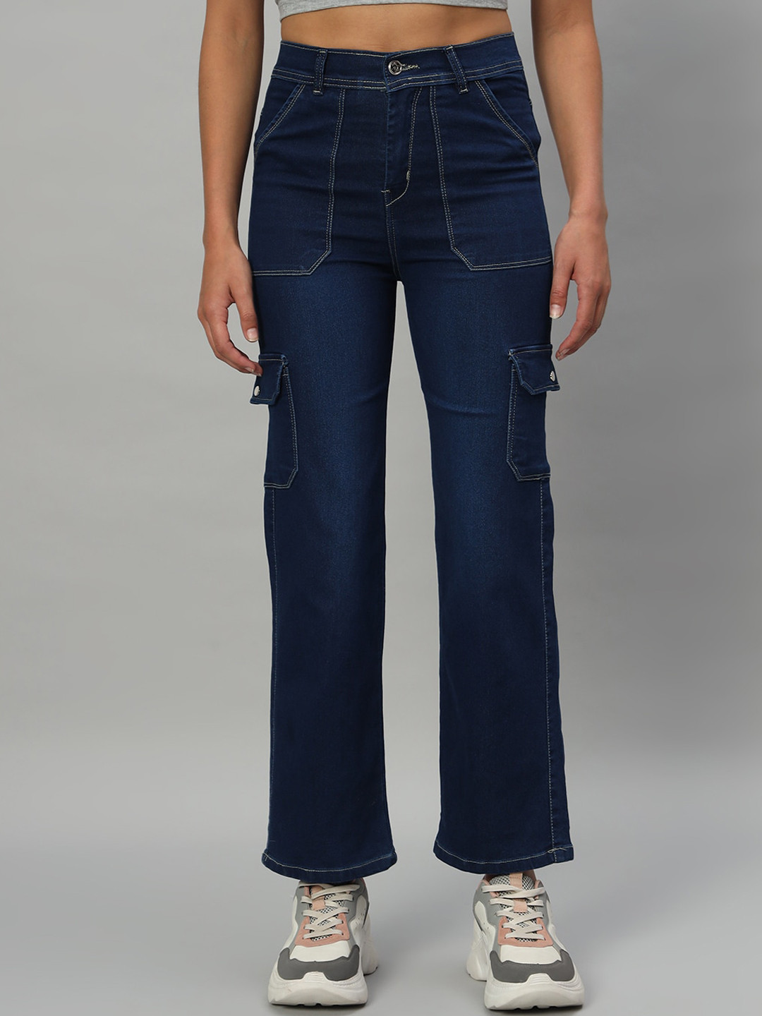 Chemistry Women Classic Wide Leg High-Rise Cargo Denim