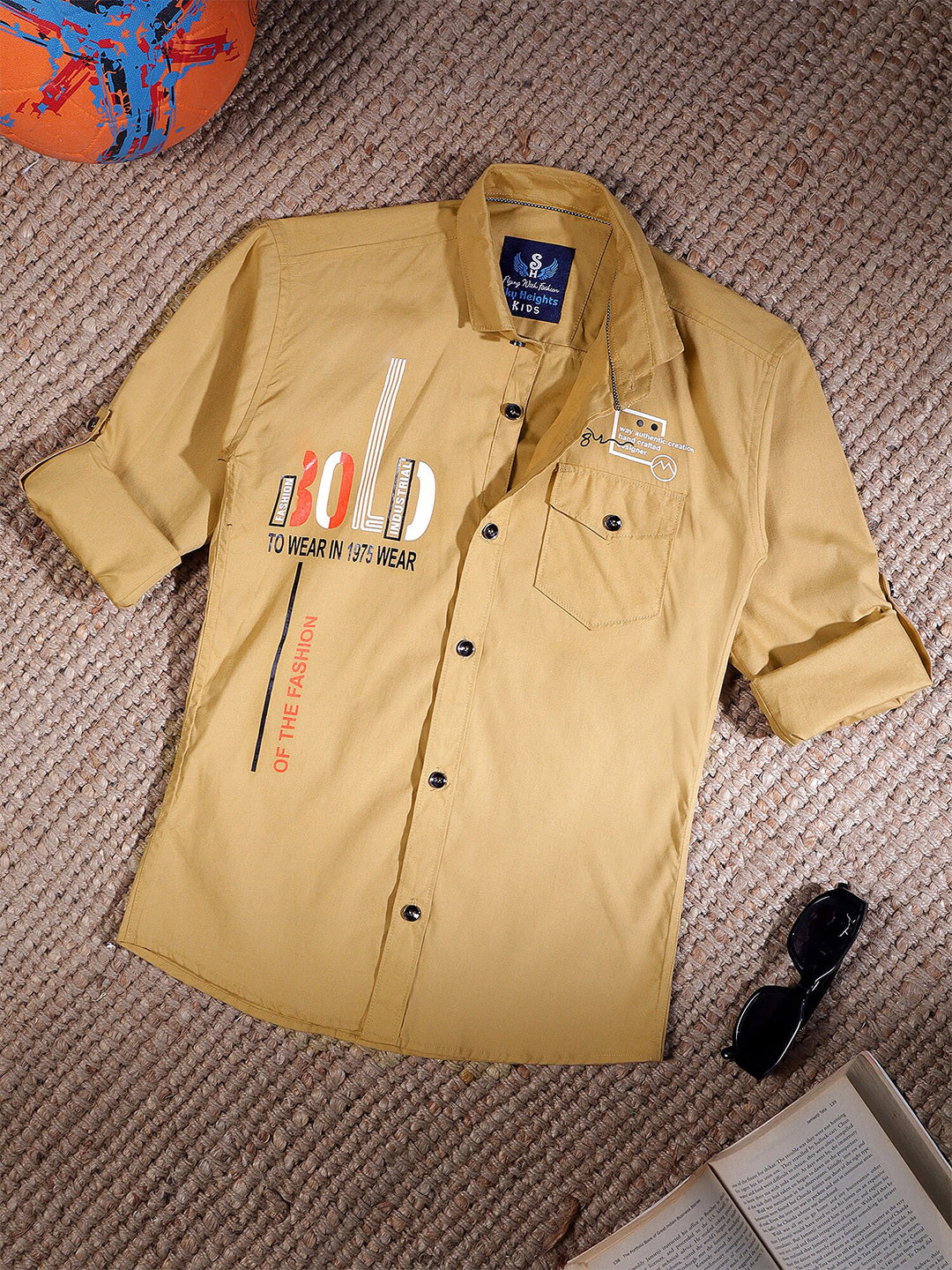 SKY HEIGHTS Boys Opaque Pure Cotton Casual Shirt