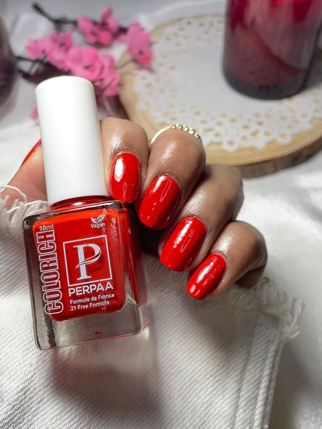 PERPAA Colorich Formule De France 21 Free Formula Long Lasting Nail Polish - 10ml - Red