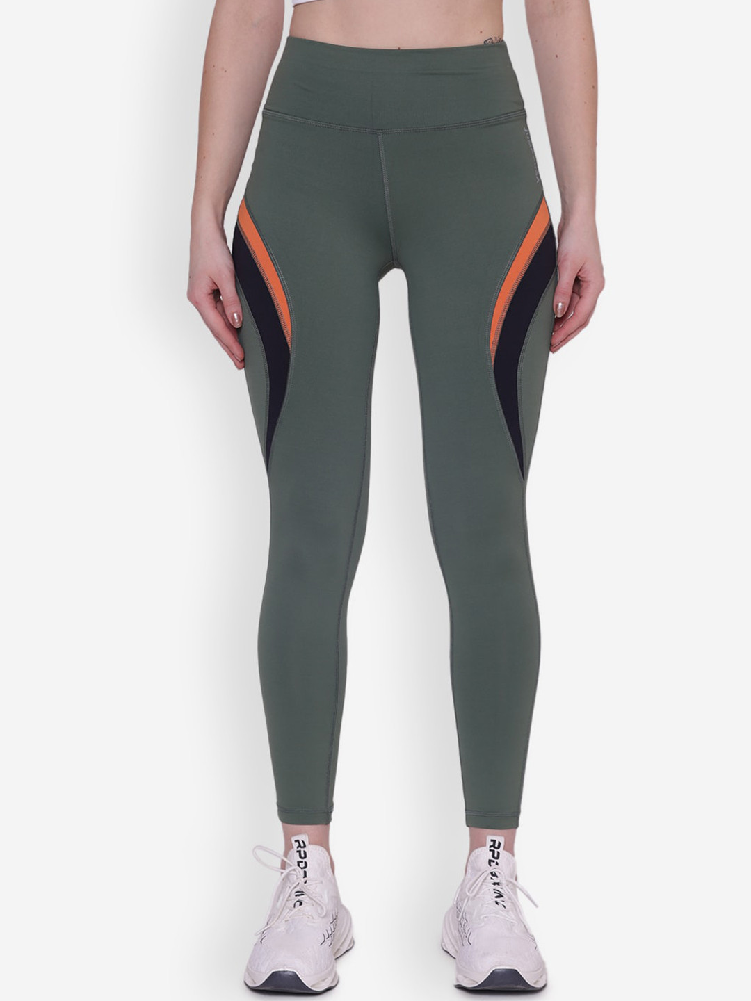JUMP USA Women Stripes Detail Rapid-Dry Seamless Tights