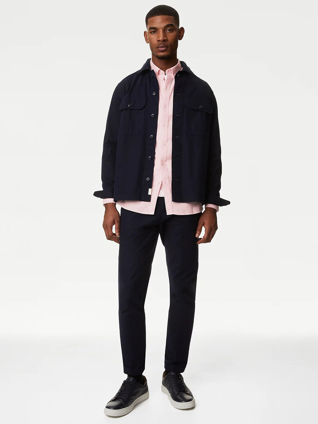 Marks & Spencer Long Sleeves Pure Cotton Oxford Weave Casual Shirt