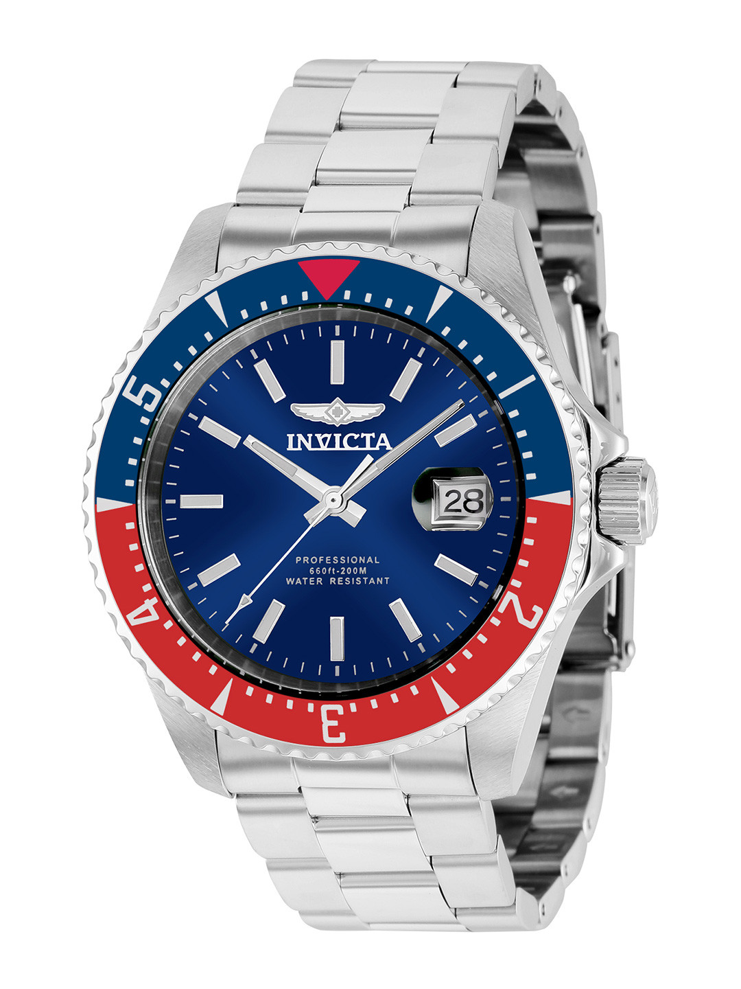 Invicta Men Textured Stainless Steel Bracelet Style Straps Analogue Automatic Watch 36784