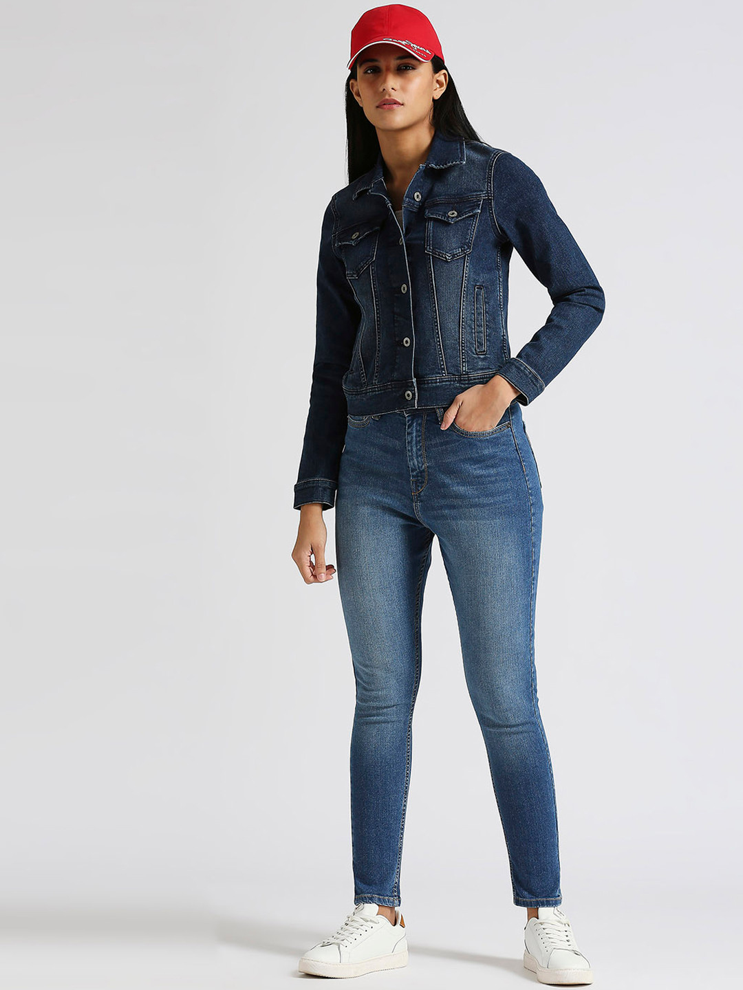 Pepe Jeans Women Dion Skinny Fit High-Rise Clean Look Light Fade Stretchable Jeans