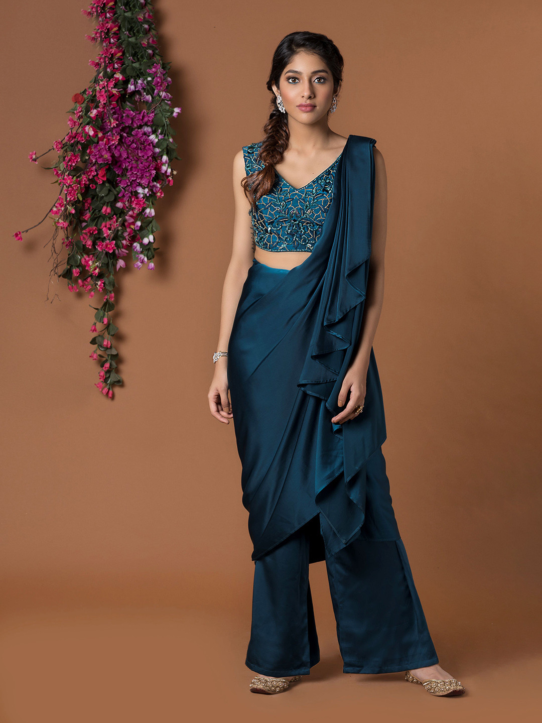 Mehak Murpana Satin Palazzo Saree