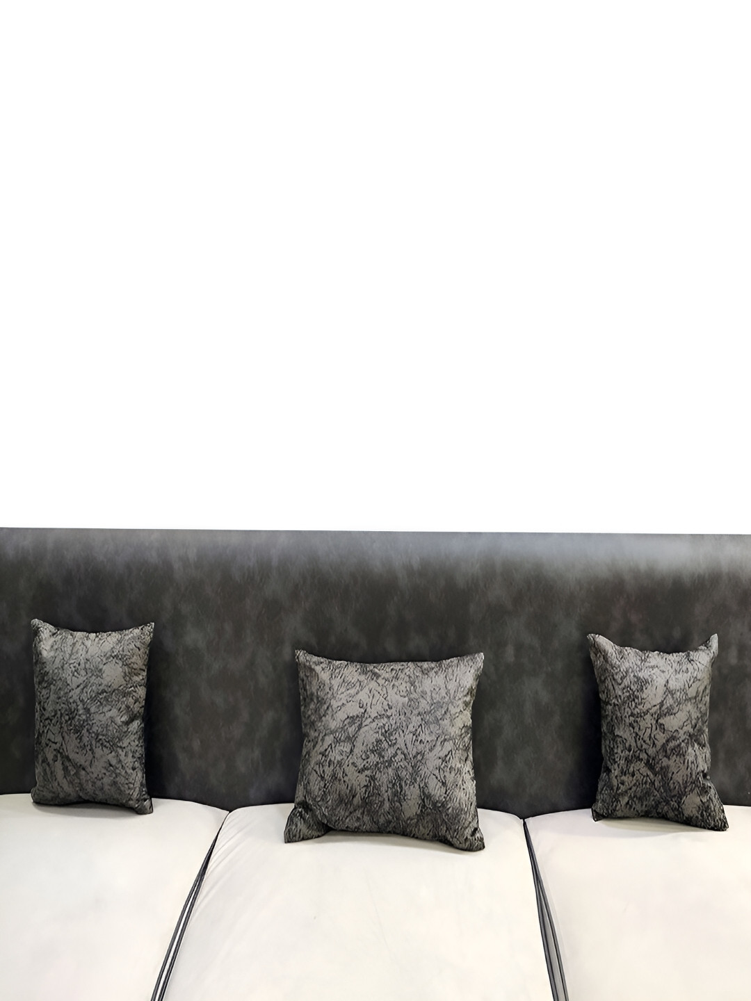 Good Vibes Grey Abstract Jacquard Washable 3 Piece Square Cushion Covers -16x16In