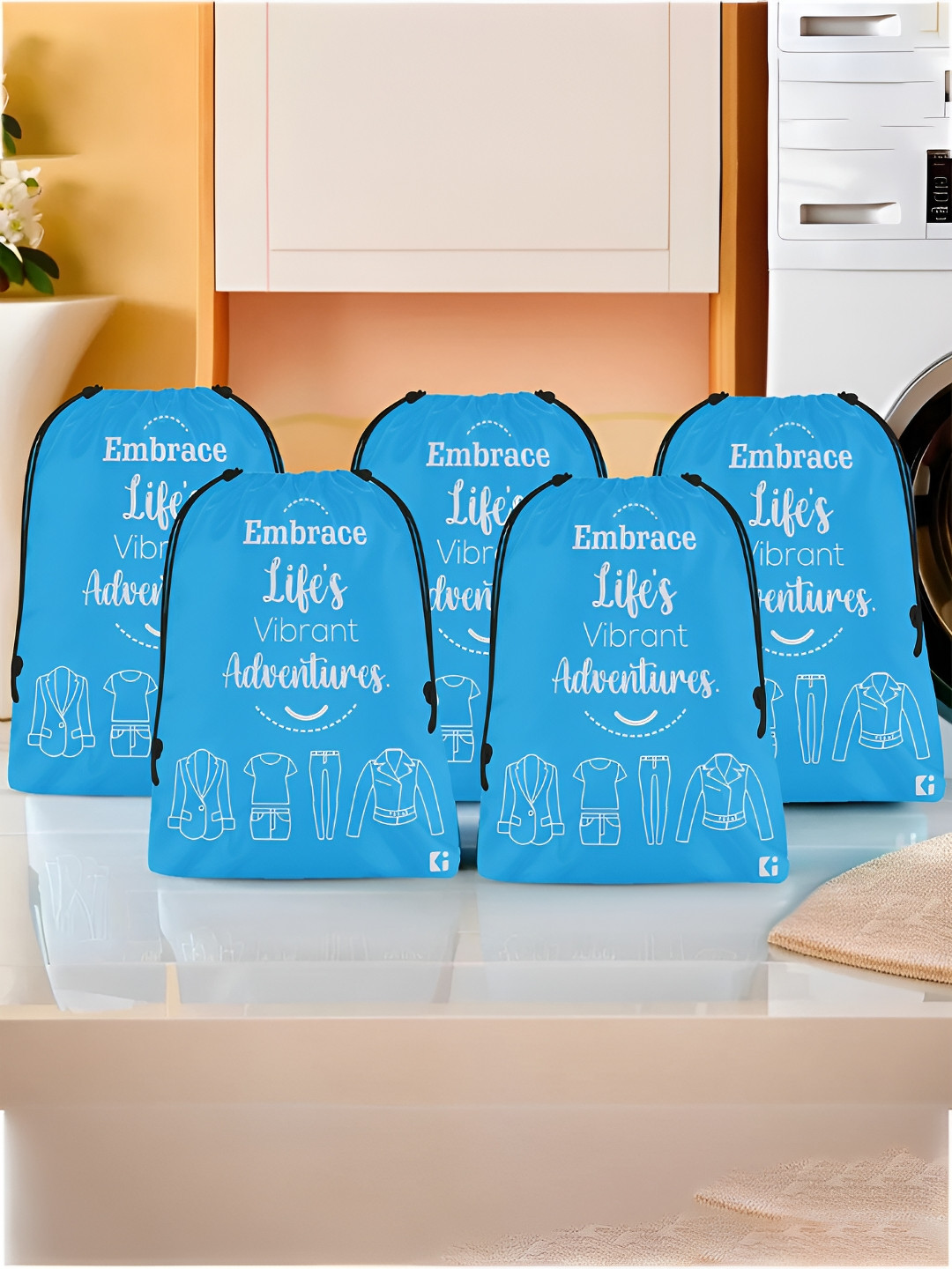 Kuber Industries Blue 5 Pc Regular Shoes Organiser