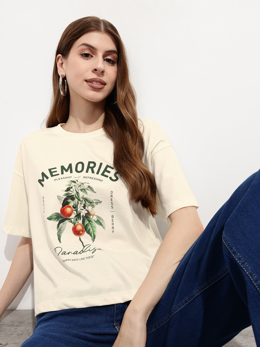 DressBerry Slogans & Art Boxy Fit Breezy T-shirt