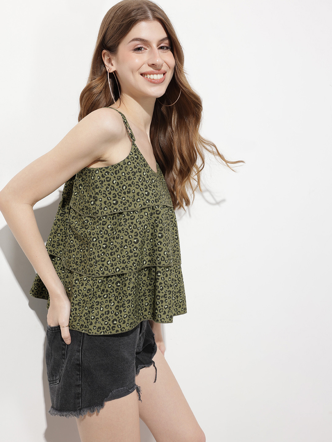 DressBerry Animal Print Layered Top