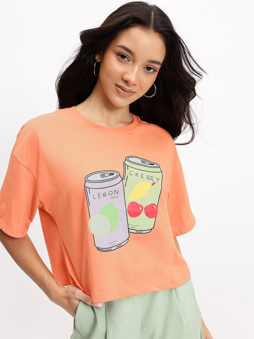 DressBerry Drop-Shoulder Boxy Fit T-shirt