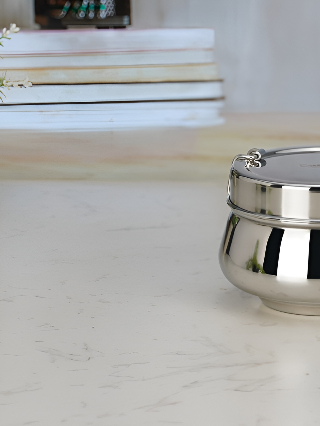 Sumeet Separator Plate and Locking Clip Silver Stainless Steel Easy To Clean Clip-On Canister-650ml