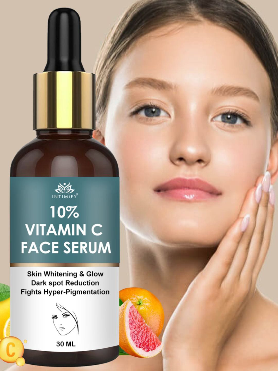 INTIMIFY 10% Vitamin C Serum Face Serum For Bouncier & Brighter Skin-30ml