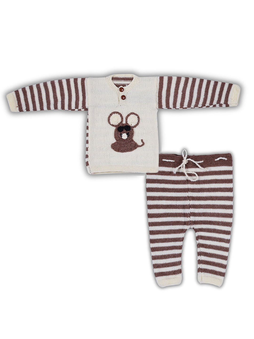 WINDROP SOLUTIONS Infants Printed Pure Wool T-shirt with Pyjamas