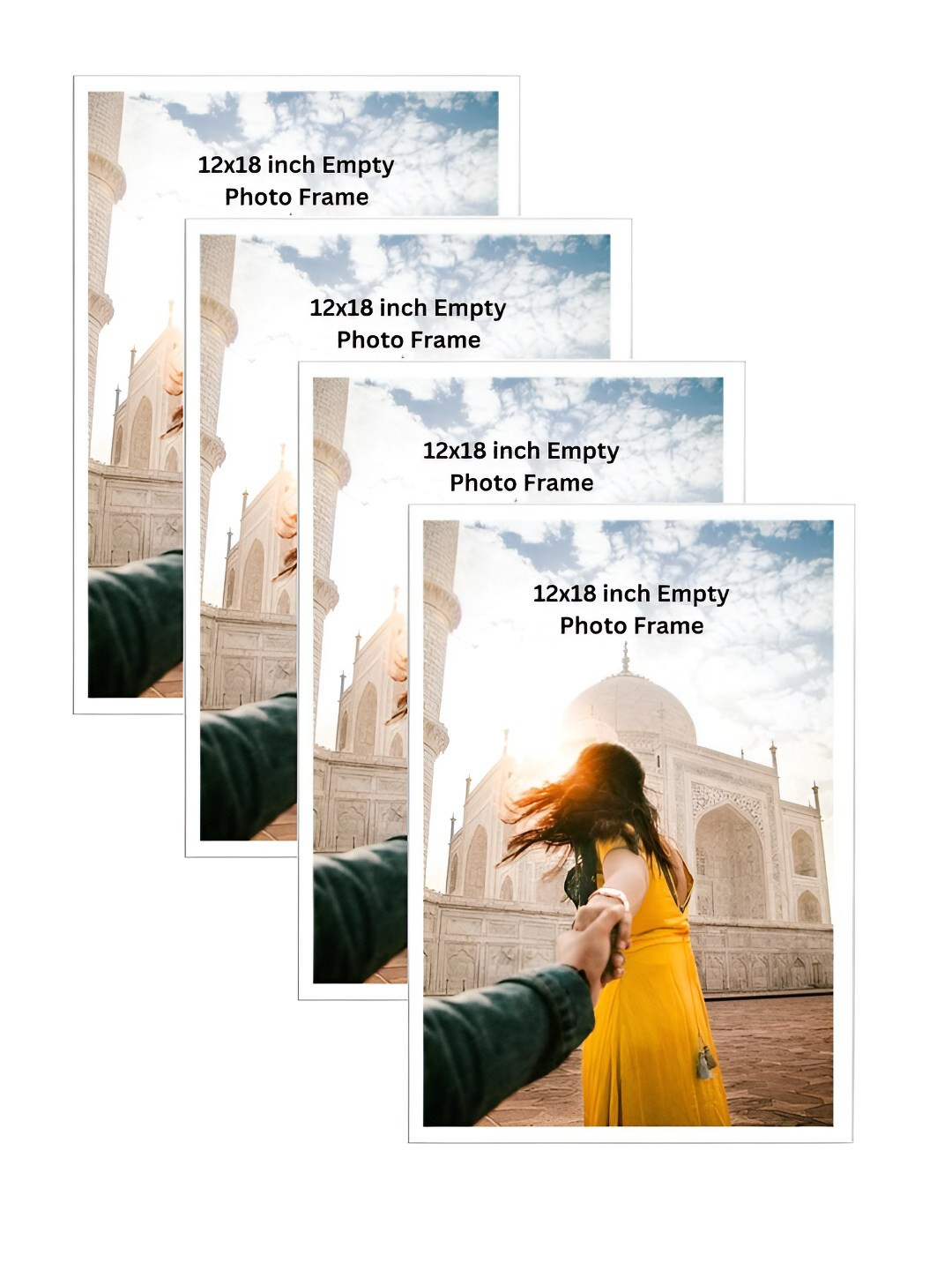 AbhiKalpya Art Studio-Get a vibe White 4 Pcs Wall Photo Frames