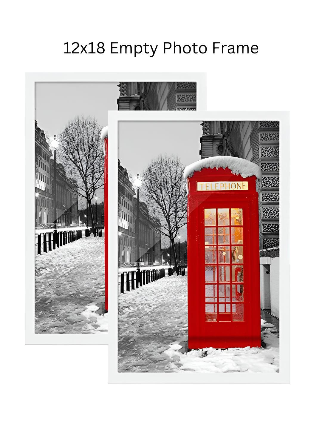 AbhiKalpya Art Studio-Get a vibe White & Red 2 Pcs Wall Photo Frames