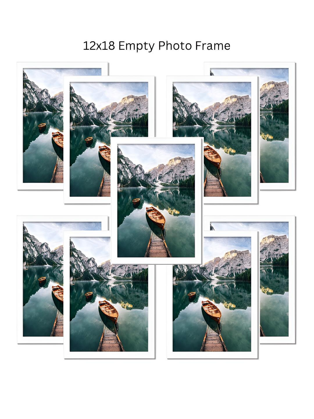 AbhiKalpya Art Studio-Get a vibe White 9 Pieces Plastic Wall Photo Frames