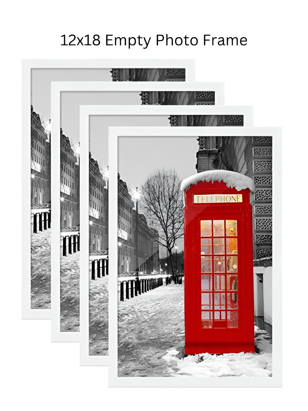 AbhiKalpya Art Studio-Get a vibe White & Red 4 Pcs Wall Photo Frames