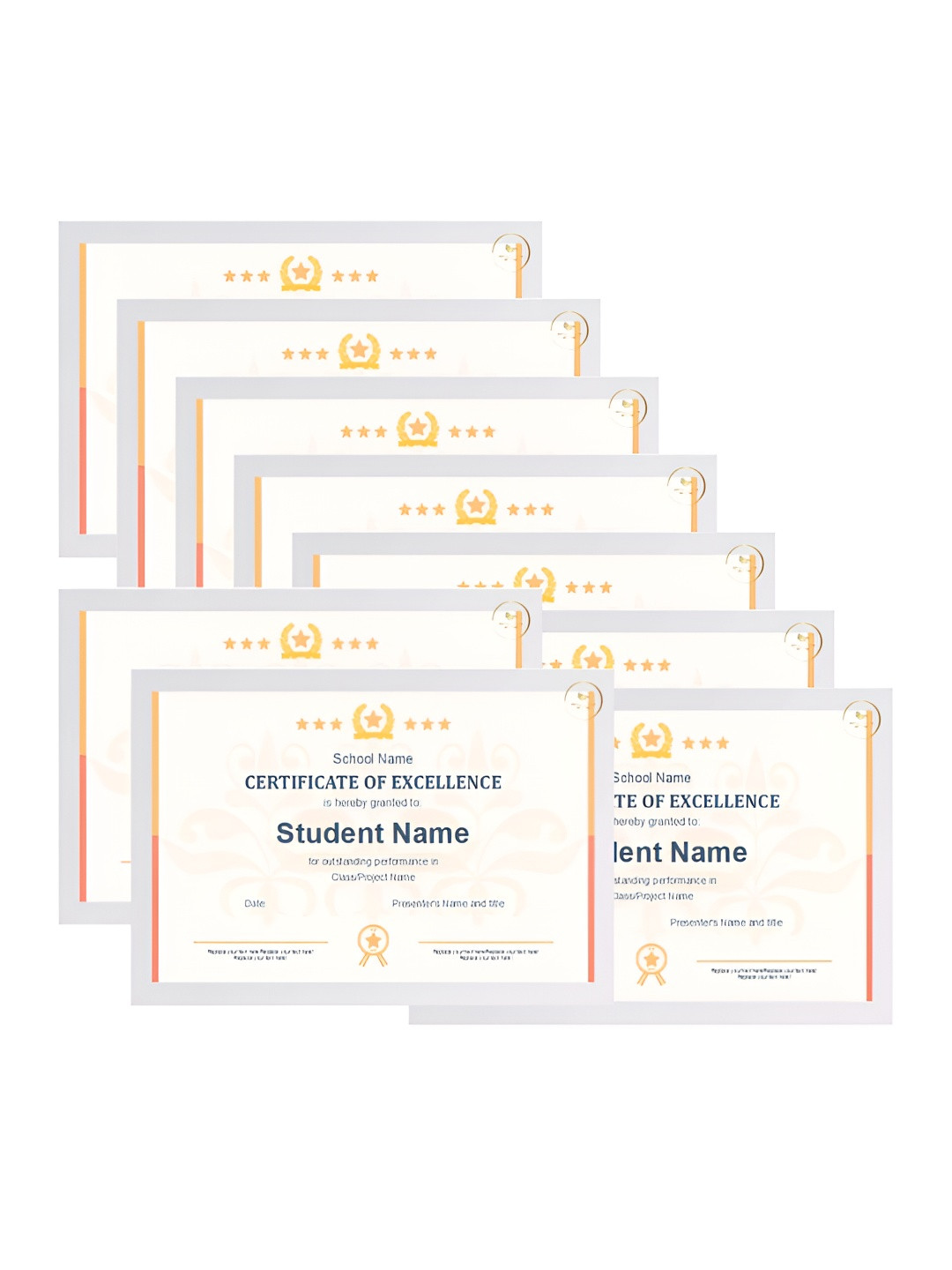 AbhiKalpya Art Studio-Get a vibe White & Yellow 9Pcs Wall Photo Frames