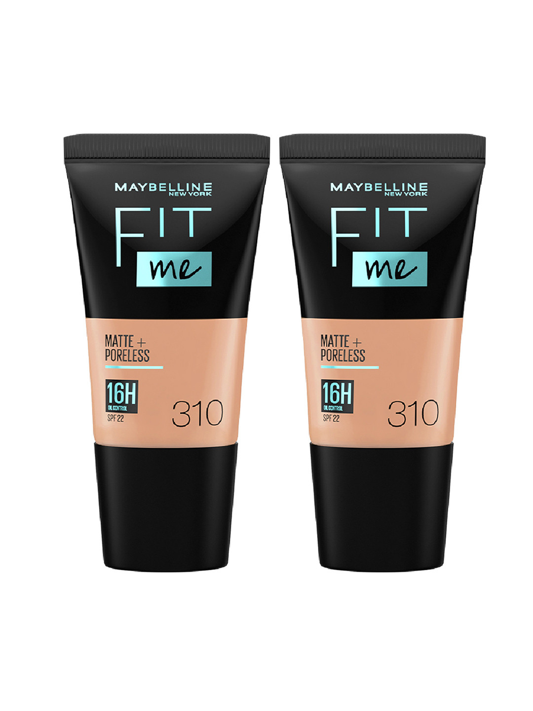 Maybelline New York 2Pcs Fit Me Matte+Poreless Liquid Foundation 18ml each - Sun Beige 310