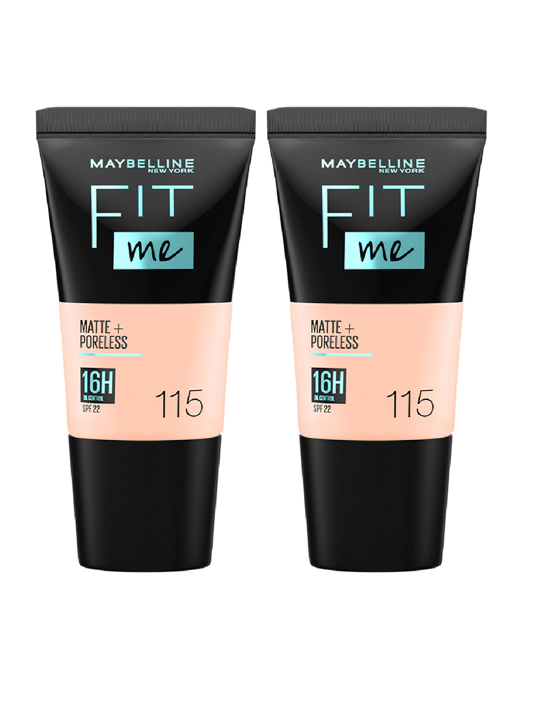 Maybelline New York 2Pcs Fit Me Matte+Poreless Foundation 18ml each - Ivory 115
