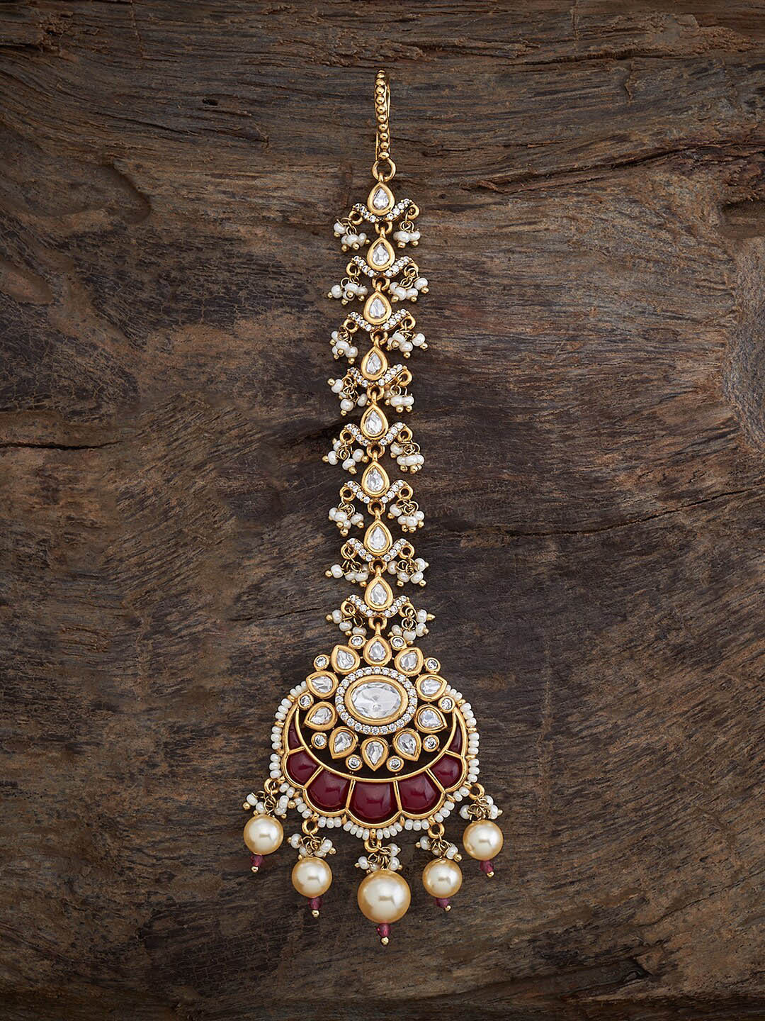Kushal's Fashion Jewellery Kundan Studded Maang Tikka