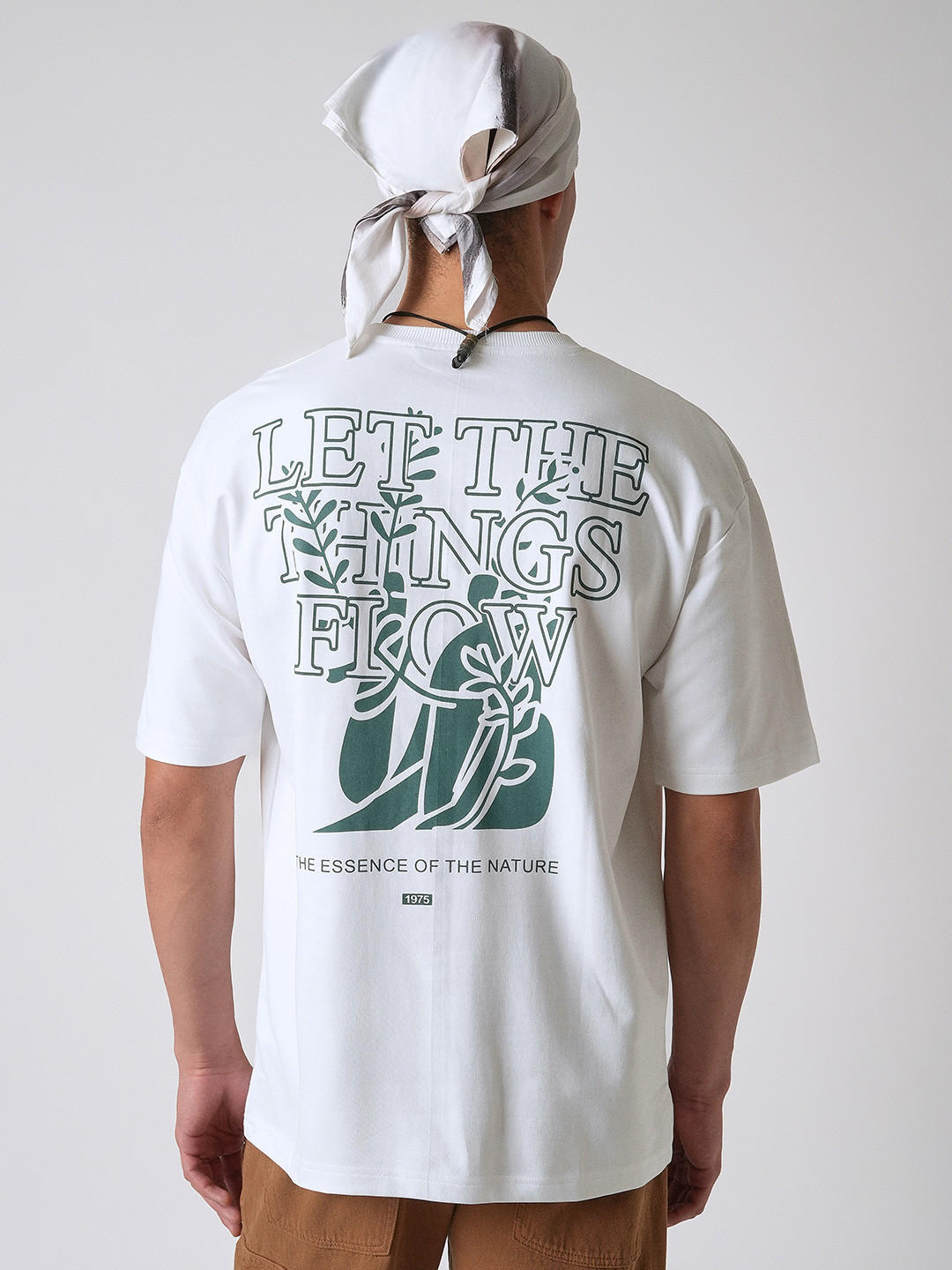 Banana Club Typography Round Neck Drop-Shoulder Sleeves Oversized T-shirt