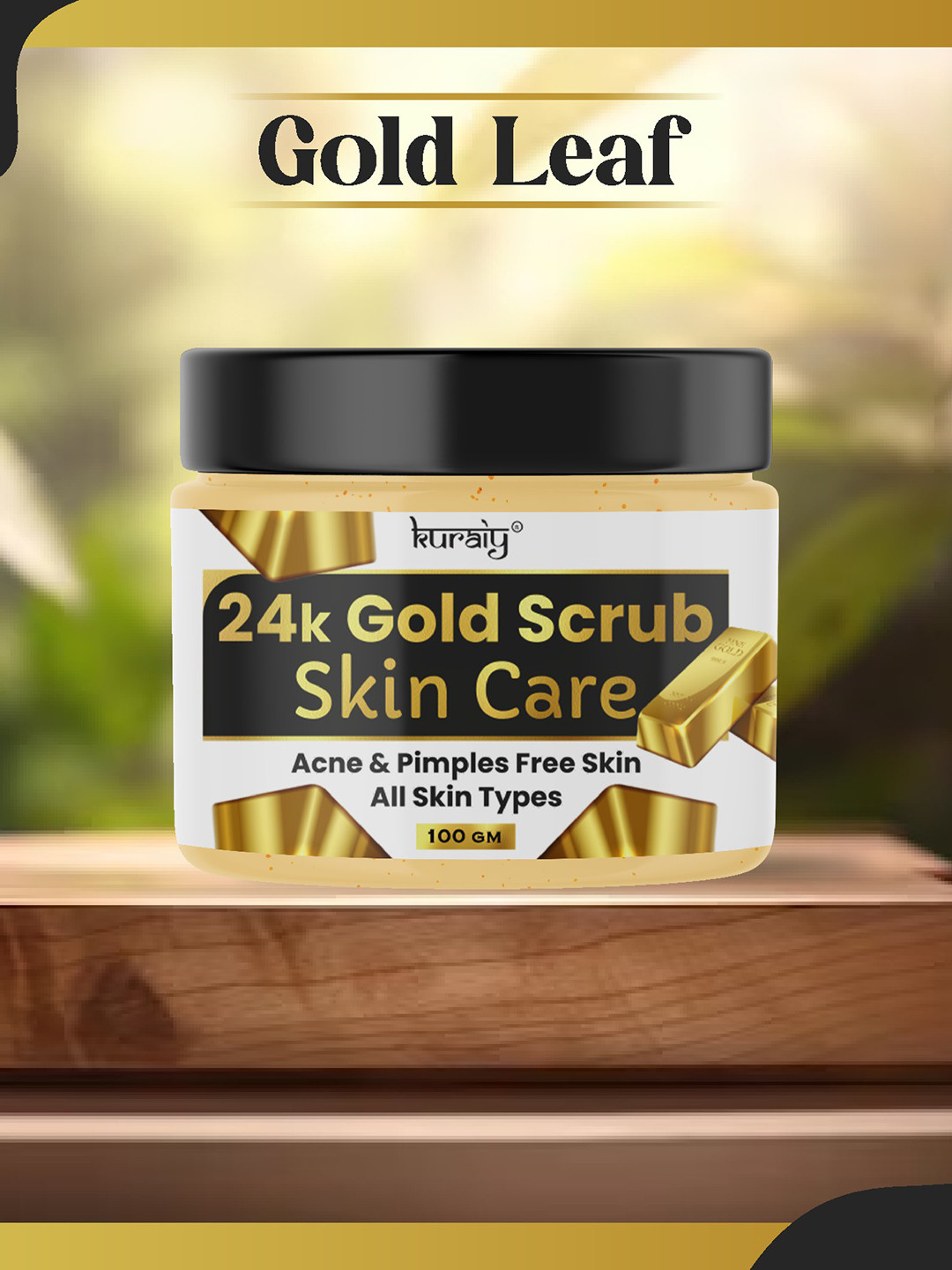 KURAIY 24k Gold Face Scrub for Acne & Pimple Free Skin - 100 g