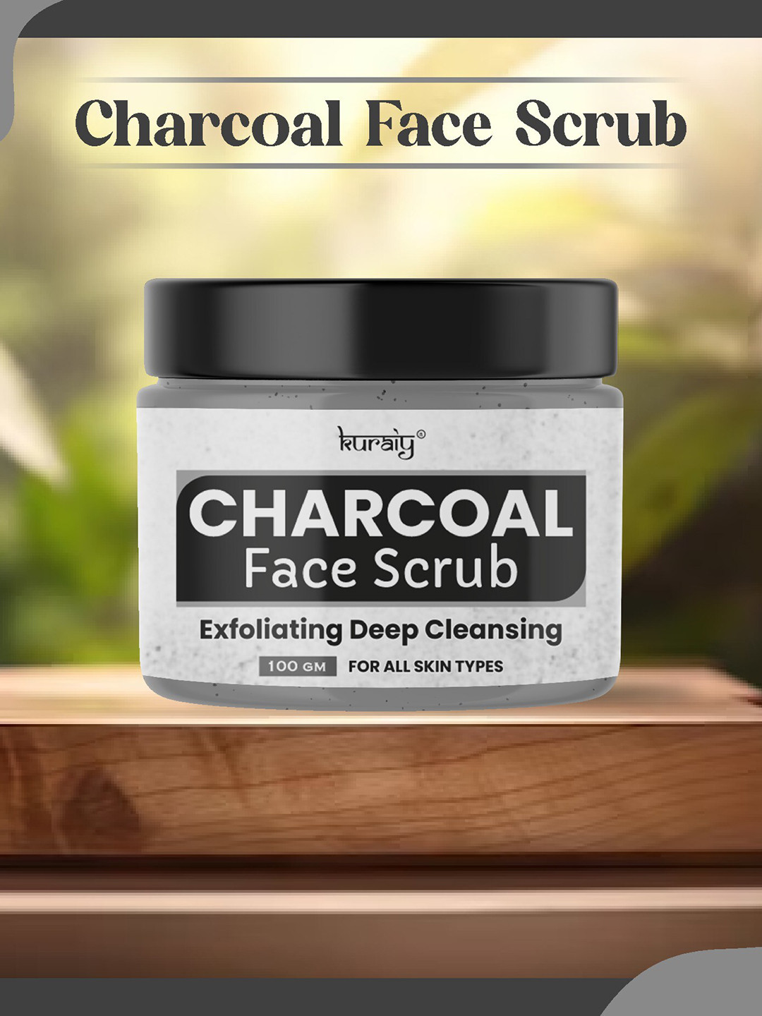 KURAIY Exfoliating Deep Cleansing Charcoal Face Scrub - 100 g