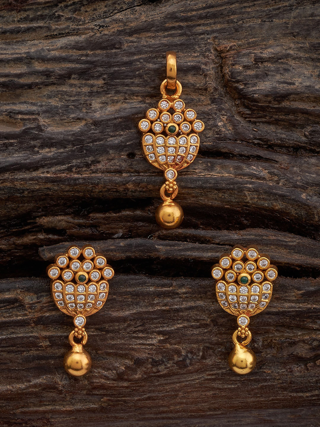 Kushal's Fashion Jewellery Embellished Bridal 92.5 Silver Stones- Jewellery Set