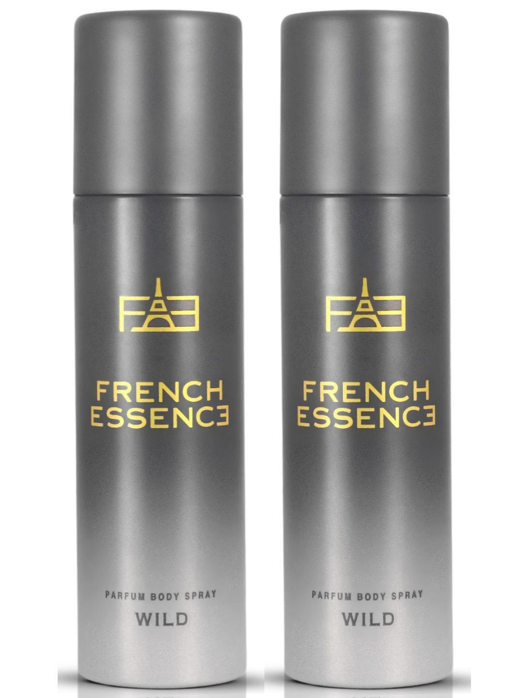 FRENCH ESSENCE Set of 2 Wild Long Lasting Deodorant Body Spray - 120 ml each