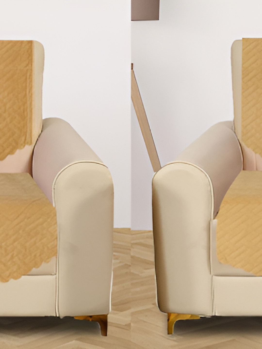 RRC Beige 8 Pieces 4 Seater Velvet Sofa Cover