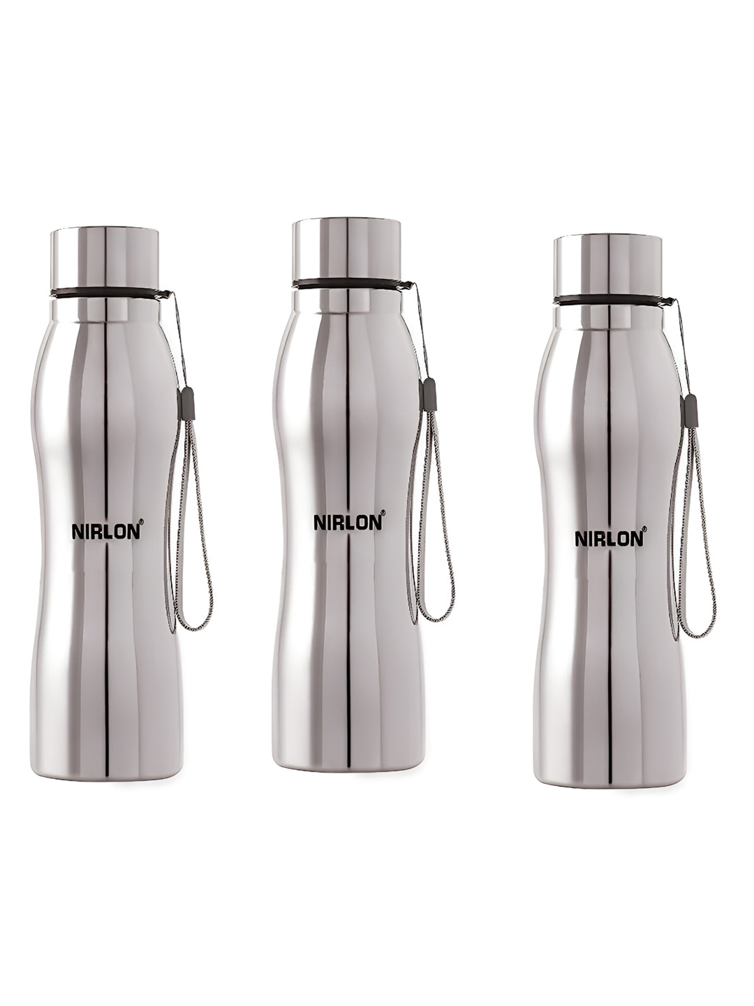 NIRLON Silver-Toned 3 Pieces Water Bottles 1 L Each