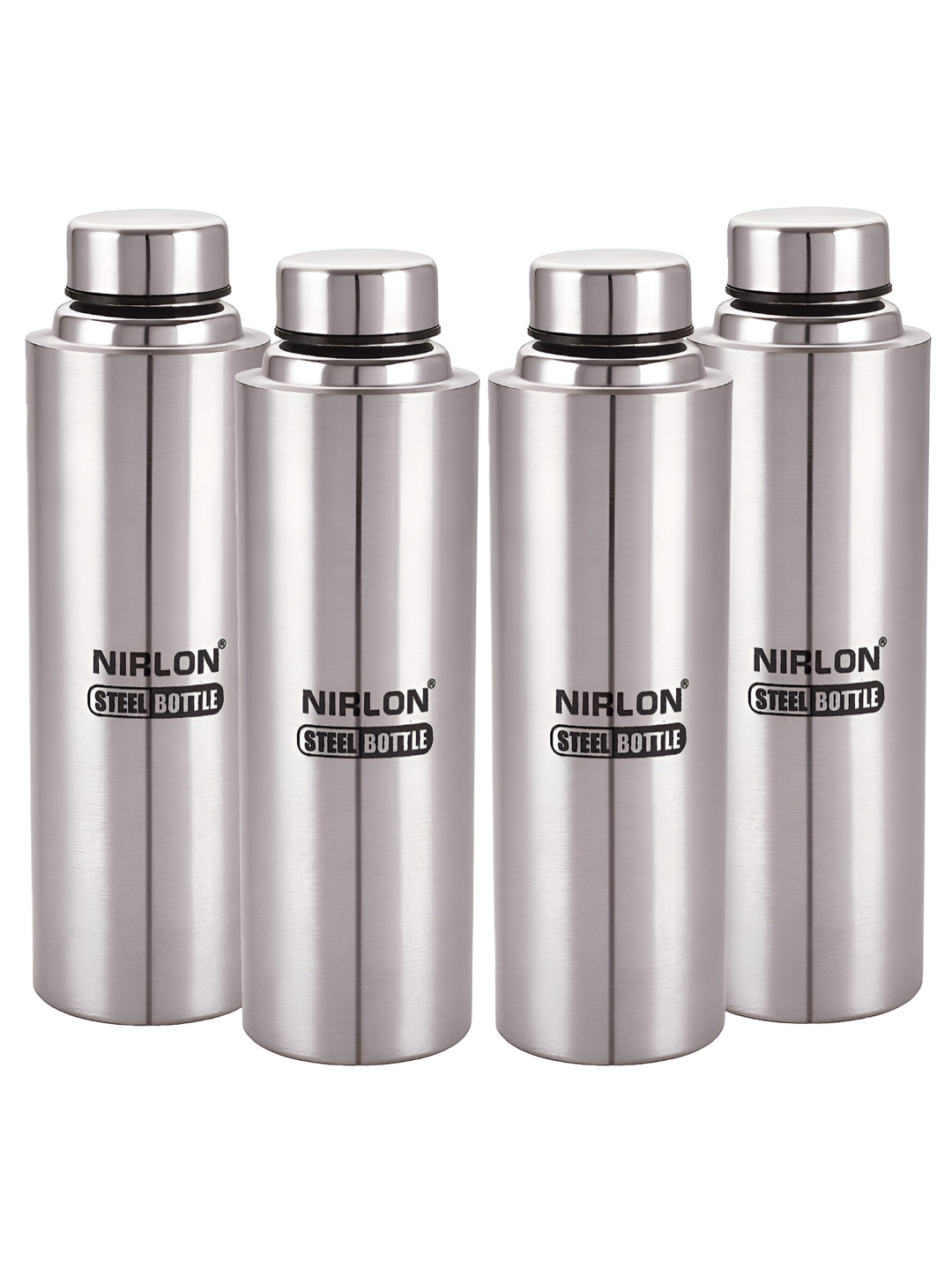 NIRLON Silver-Toned 4 Pieces Water Bottle 1 L Each