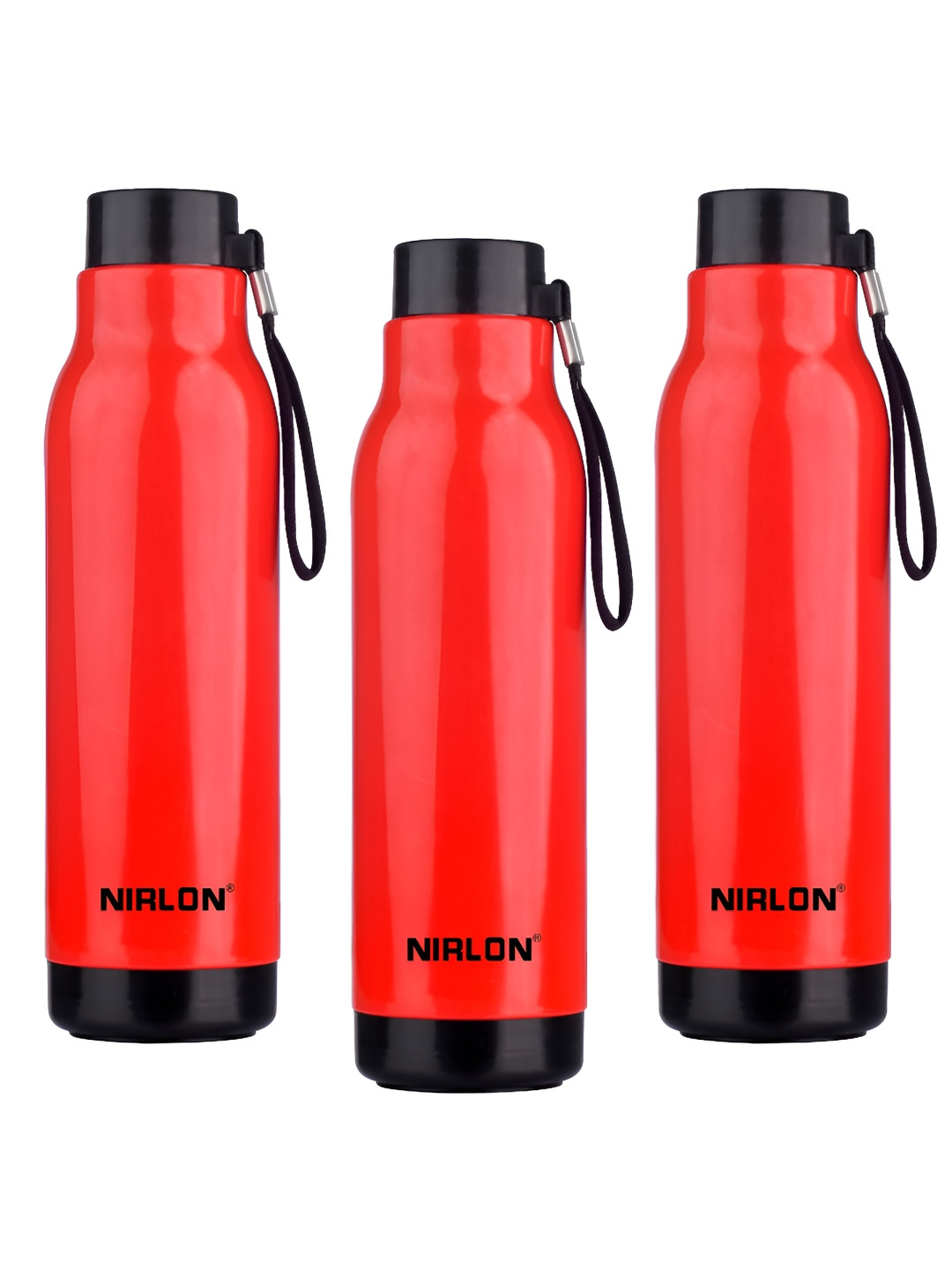 NIRLON LOKI Red Stainless Steel Spill Proof 3 Piece Water Bottle - 480ml